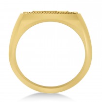 Tiger's Face Shaped Gents Ring 14k Yellow Gold
