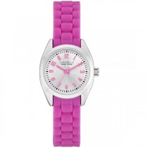 Caravelle Women's Mini Brights Collection Pink Band Metal Watch