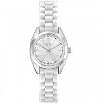 Caravelle Women's Mini Brights Collection White Band Metal Watch