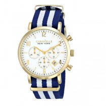 Caravelle Men's Nautical Collection Chronograph Two Tone Nylon Band Watch