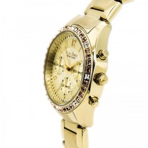 Caravelle Women's Gold Tone Stainless Steel Chronograph Watch
