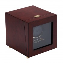 WOLF Savoy Men's Single Watch Winder with Glass Cover, Key Lock Closure 2 Colors