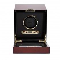 WOLF Savoy Men's Single Watch Winder with Glass Cover, Key Lock Closure 2 Colors