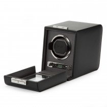 WOLF Viceroy Men's Single Automatic Watch Winder in Wood Faux Leather Construction