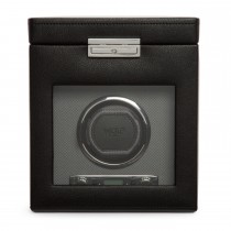 WOLF Viceroy Men's Single Watch Winder 3 Timepiece Storage Faux Leather Glass Door