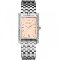 Caravelle Women's Blush Collection Rectangular Stainless Steel Watch