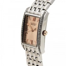 Caravelle Women's Blush Collection Rectangular Stainless Steel Watch