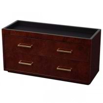 WOLF Meridian Wooden 2 Drawer Charging Station Valet and Pen Box in Burlwood