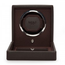 WOLF Cub Single Watch Winder w Cover in Brown