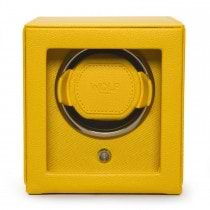 WOLF Cub Single Watch Winder w Cover in Yellow