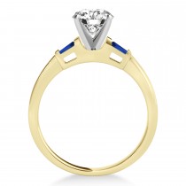 Tapered Baguette 3-Stone Blue Sapphire Engagement Ring 18k Yellow Gold (0.10ct)
