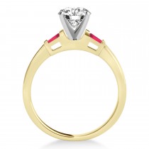 Tapered Baguette 3-Stone Ruby Engagement Ring 14k Yellow Gold (0.10ct)