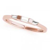 Tapered Baguette 3-Stone Diamond Wedding Band 14k Rose Gold (0.20ct)