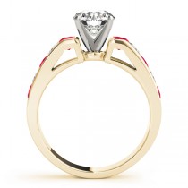 Diamond and Ruby Accented Engagement Ring 14k Yellow Gold 1.00ct