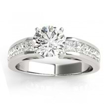 Diamond Princess-cut Channel Bridal Set 14k White Gold 2.20ct