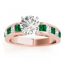 Diamond and Emerald Accented Bridal Set 18k Rose Gold 2.20ct