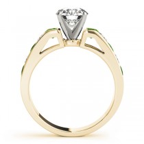 Diamond and Peridot Accented Bridal Set 14k Yellow Gold 2.20ct