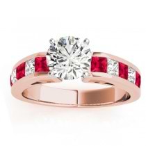 Diamond and Ruby Accented Bridal Set 18k Rose Gold 2.20ct