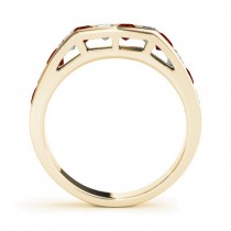 Diamond and Garnet Accented Wedding Band 14k Yellow Gold 1.20ct