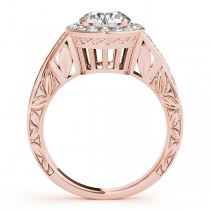 Antique Infinity Halo Diamond Engagement Ring 14k Rose Gold (1.70ct)