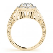 Antique Infinity Halo Diamond Engagement Ring 14k Yellow Gold (1.70ct)