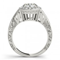 Antique Infinity Halo Diamond Bridal Ring Set 14k White Gold (1.80ct)