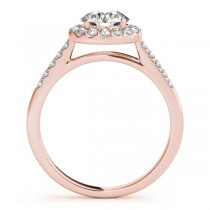 Halo Round Diamond Engagement Ring 14k Rose Gold (1.38ct)