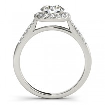 Halo Round Diamond Engagement Ring 14k White Gold (1.38ct)