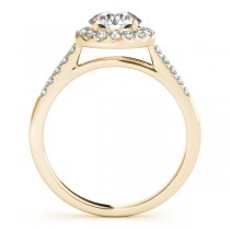 Halo Round Diamond Engagement Ring 14k Yellow Gold (1.38ct)
