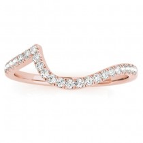 Diamond Halo Swirl Bridal Engagement Ring Set14k Rose Gold 0.43ct