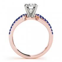 Diamond & Sapphire Engagement Ring Setting 14k Rose Gold (0.22 ct)
