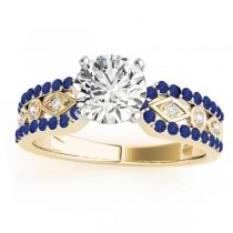 Diamond & Sapphire Engagement Ring Setting 14k Yellow Gold (0.22 ct)