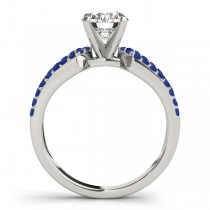 Diamond & Sapphire Engagement Ring Setting 18k White Gold (0.22 ct)
