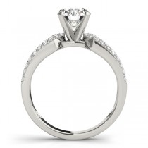 Diamond Multi-Row Engagement Ring Setting 18k White Gold (0.22 ct)
