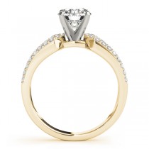 Diamond Accented Multi-Row Bridal Set Setting 18k Yellow Gold (0.38 ct)