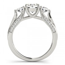 Three Stone Round Engagement Ring Platinum (1.69ct)