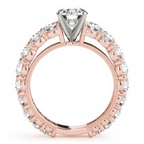 Luxury Diamond Eternity Engagement Ring Setting 18k Rose Gold 1.96ct