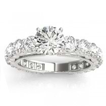 Luxury Diamond Eternity Engagement Ring Setting 18k White Gold 1.96ct