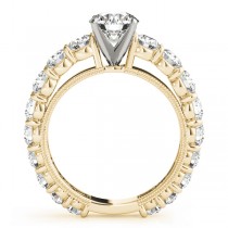 Luxury Diamond Eternity Engagement Ring Setting 18k Yellow Gold 1.96ct