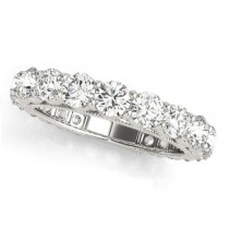 Luxury Diamond Eternity Wedding Ring Band 14k White Gold 2.61ct
