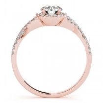 Twisted Oval Moissanite Engagement Ring 14k Rose Gold (0.50ct)