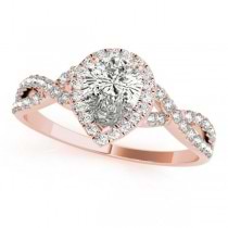 Twisted Pear Moissanite Engagement Ring 14k Rose Gold (1.00ct)