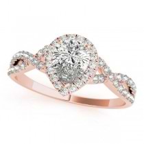 Twisted Pear Diamond Engagement Ring 14k Rose Gold (1.00ct)