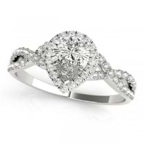 Twisted Pear Moissanite Engagement Ring 14k White Gold (1.00ct)