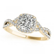 Twisted Cushion Diamond Engagement Ring 14k Yellow Gold (1.50ct)