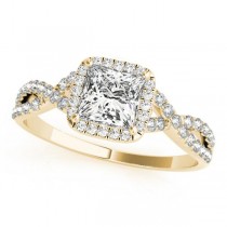 Twisted Princess Diamond Engagement Ring 14k Yellow Gold (0.50ct)