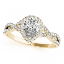Twisted Pear Diamond Engagement Ring 14k Yellow Gold (1.50ct)