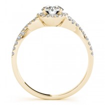 Twisted Infinity Halo Engagement Ring Setting 14k Yellow Gold (0.20ct)