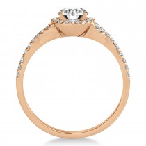 Twisted Heart Diamond Engagement Ring Bridal Set 14k Rose Gold (1.07ct)