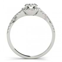 Twisted Oval Diamond Engagement Ring Bridal Set 14k White Gold (1.07ct)